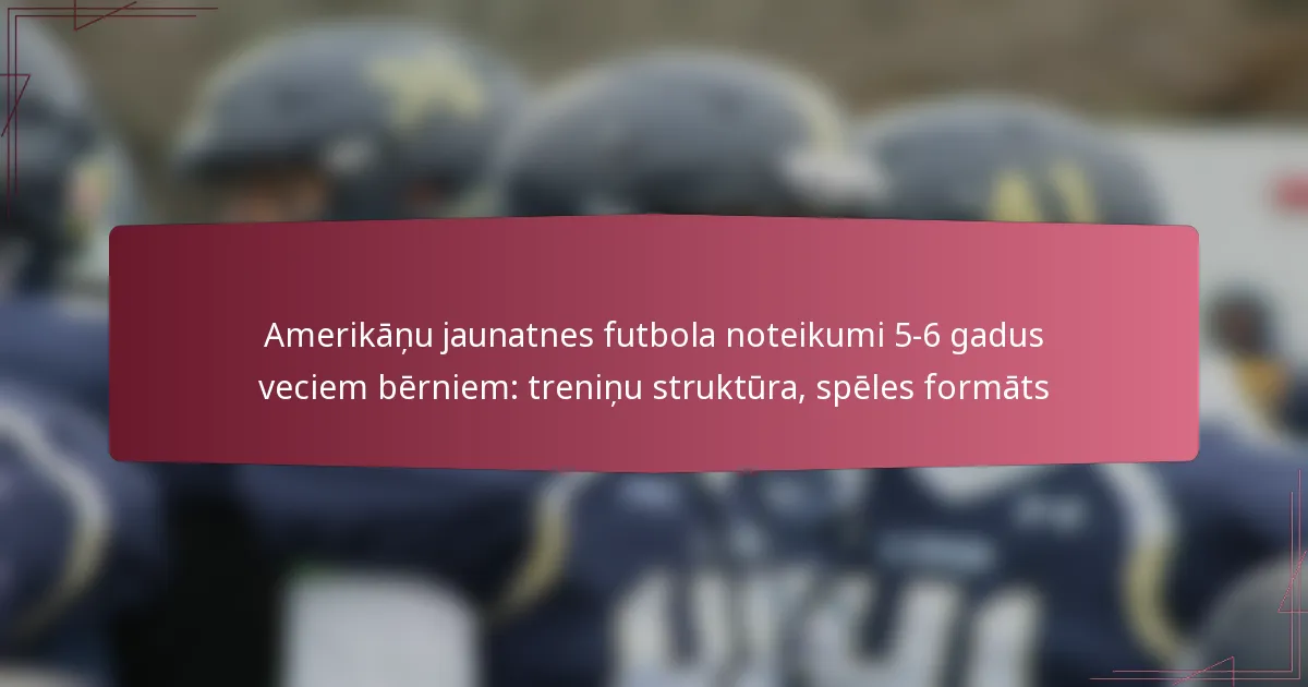 Amerikāņu jaunatnes futbola noteikumi 5-6 gadus veciem bērniem: treniņu struktūra, spēles formāts
