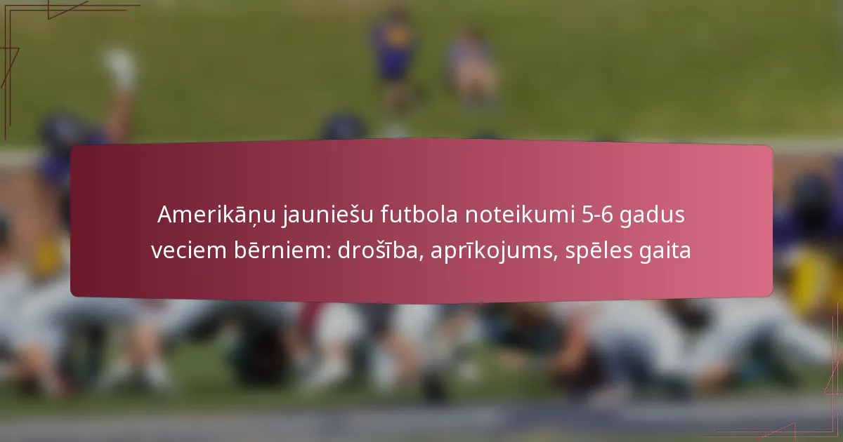 Amerikāņu jauniešu futbola noteikumi 5-6 gadus veciem bērniem: drošība, aprīkojums, spēles gaita