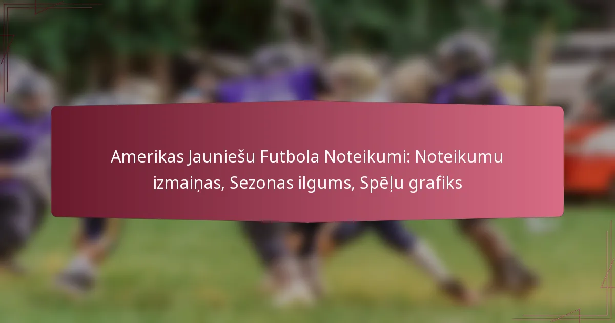Amerikas Jauniešu Futbola Noteikumi: Noteikumu izmaiņas, Sezonas ilgums, Spēļu grafiks