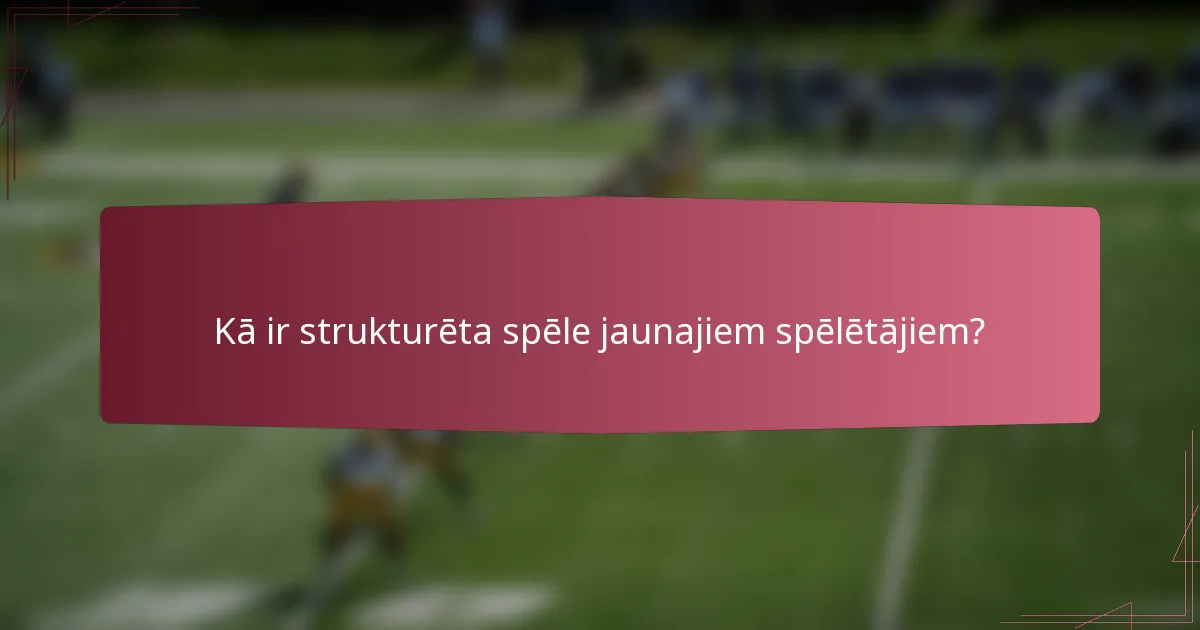 Kā ir strukturēta spēle jaunajiem spēlētājiem?